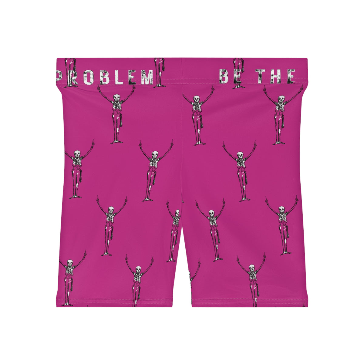 Skulls Up Women's Pink Biker Shorts