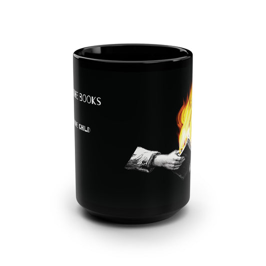 Literary Flame 15oz Black Mug - Perfect Gift for Book Lovers