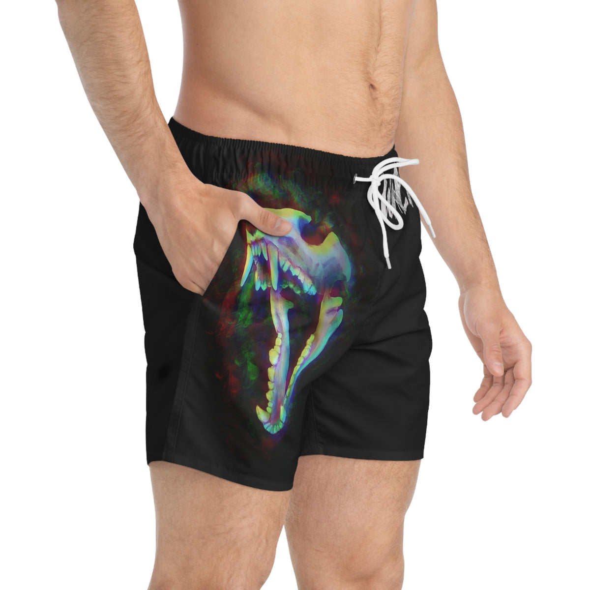 Bone Glitch Swim Trunks